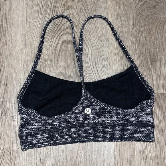 Lululemon Flow Y Bra *Nulu Twillines Ice Grey Black 2 - Picture 4 of 6
